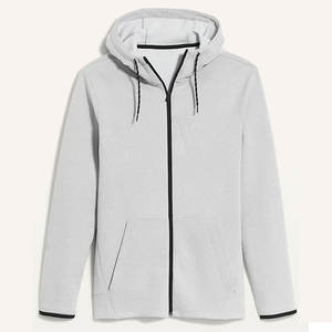 Sweat à capuche zippé décontracté pour homme, en molleton de coton, doux, chaud, coupe ample, fermeture éclair intégrale, logo personnalisé, OEM, ODM, marque privée, en gros - Product Image 3