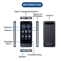 Traductor Inteligente en Tiempo Real con IA, Aleación de Zinc M12, Pantalla Táctil de 4.0 Pulgadas, Función Offline, Batería de 2200mAh