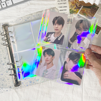 Album Photo Kpop en 3d à paillettes, support multicolore, 6 anneaux, en pvc et pp, collection de cartes de livres