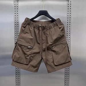 Shorts de sport pour hommes d'été, grande poche, cordon de serrage, tissage respirant à séchage rapide, design à cinq points - Product Image 4