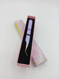 Pince à épiler GETUP BROSONS IMPEX en acier inoxydable de haute qualité pour extensions de cils, pointe lisse ou dentelée, anti-magnétique, légère - Product Image 3