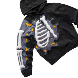 Nouveau dernier Design de haute qualité Premium Puff Print Hoodie 400 GSM 100% coton polaire thermique surdimensionné à capuche pour hommes hivers - Product Image 4