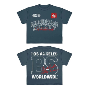 Camiseta estampada personalizable lavada con ácido Boxfit para mujer ropa de calle holgada de algodón con cuello redondo de estilo Vintage con stock Edgy Touch - Product Image 3