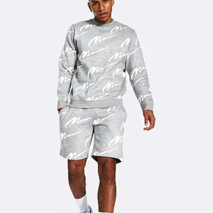 Conjunto de camiseta y pantalón corto personalizado para hombre, chándal 100% de algodón, conjunto de pantalones cortos de malla, camiseta con pantalones cortos, conjuntos gemelos - Product Image 4