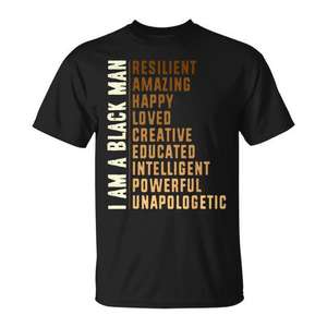 T-Shirt Commemorativa da Uomo 'I Am a Black Man' per il Mese della Storia dei Neri, Abbigliamento Promozionale - Product Image 1