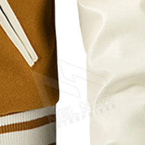 Veste en cuir Letterman personnalisée OEM pour hommes avec col montant dernière conception à bas prix - Product Image 6