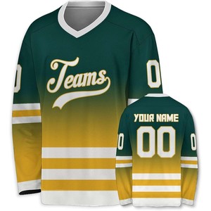 Camisetas personalizadas de hockey sobre hielo OEM, venta al por mayor de calidad profesional, tela sublimada de poliéster duradero, ropa de equipo personalizada de secado rápido - Product Image 4