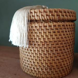 Rattan <b>Boxes</b> With Tassels Handmade <b>Storage</b> Box Eco-Friendly Natural Home and Home <b>Decor</b> Wholesale from Vietnam - Product Image 2