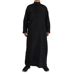 Jubba islamique pour hommes, coupe ample décontractée, 2 poches latérales, poche intérieure pour téléphone portable, tissu en polyester respirant, pour la plage et la prière - Product Image 4