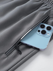 Nouveau pantalon droit décontracté personnalisé pour hommes jambe ample mi-taille plate devant respirant fermeture à cordon décoration à motif - Product Image 4