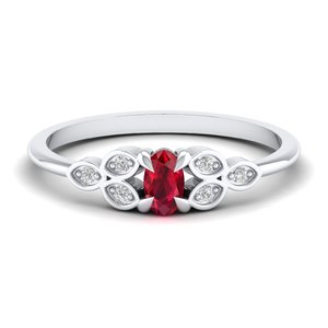 Bague REYES en moissanite et rubis certifiés GRA, en or jaune 14K ou 18K plaqué rhodium, bijoux fins pour femmes - Product Image 5