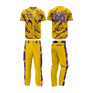Unisex Baseball Team Uniform Custom Logo Jersey Pants Breathable Moisture Wicking 100% Polyester Fabric <b>Game</b> Practice High - Product Image 5