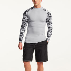 เสื้อแรชการ์ดแขนยาว น้ำหนักเบา เป็นมิตรกับสิ่งแวดล้อม สำหรับโรงงาน ผลิตภัณฑ์กีฬา MOQ ต่ำ รับสกรีนลายตามสั่ง - Product Image 2