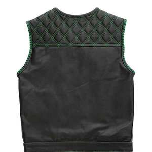 Gilet en cuir véritable de haute qualité pour homme, décontracté, respirant, vêtement d'extérieur d'hiver, couleurs et tailles personnalisables, col en V, logo personnalisé, sans couture - Product Image 3