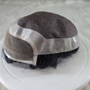 Parche de Cabello con Frente de Encaje de Cabello Indio BD para Hombres (Cabello Remy) Sistema de Cabello 100% Humano / Peluca Lisa para Hombres - Product Image 4