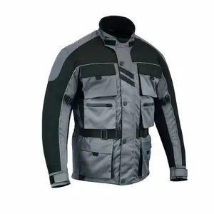 World Men's White Motorcycle Waterproof Rain Cordura Biker Jacket