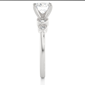 5 Stone Claw Prong Setting Moissanite Diamond Anillo de Compromiso 14K Anillo blanco para mujeres del fabricante - Product Image 3