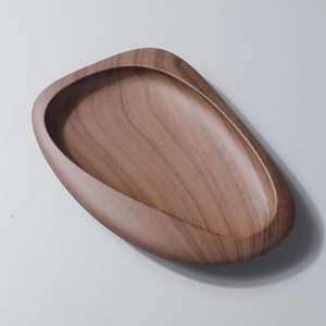 Plateau de service de rangement multifonctionnel en bois couleur noyer 8.6L X5.7W pouces décor à la maison - Product Image 5