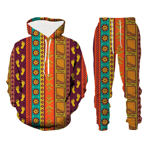 เสื้อสเวตเชิ้ตคู่รักสไตล์อินเดียพิมพ์ลายแบบซับลิเมชั่นสั่งทำพิเศษ ไซส์ใหญ่ สำหรับฤดูใบไม้ผลิและฤดูใบไม้ร่วง ชุดเซ็ต 2 ชิ้น เสื้อฮู้ดผู้ชาย - Product Image 5