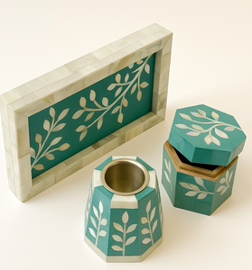 Elegante incrustaciones de hueso de perla Mubkhar | Bandeja acrílica Bakhoor quemador para Ramadán | Colección de regalos Eid Medkhan decoración islámica para el hogar regalo - Product Image 1