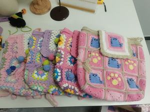 Handmade Crochet Flower Tulip <b>Backpack</b> Crochet Shoulder Bag Cotton Canvas Lining Beatiful Bags Bucket <b>Drawstring</b> <b>Backpack</b> - Product Image 6