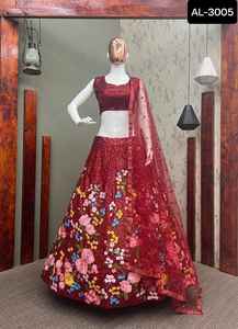 Georgette pesada de desgaste tradicional de estilo indio y pakistaní con trabajo de bordado de secuencia Lehenga Choli para función de boda - Product Image 2