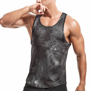 Wholesale Bodybuilding Vest Mesh Tank Top Sublimation Sports Gym Muscle-Puff Sleeveless Underwear Men's Singlets Cotton Tank Top - Product Image 3
