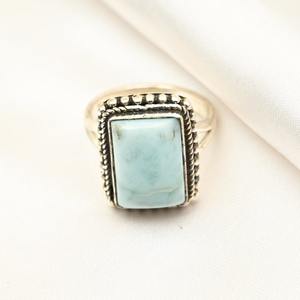 Tendance 925 argent Sterling Larimar pierres précieuses bague bijoux à la main en argent Boho Style bague bijoux pour femmes cadeau pour les filles - Product Image 3