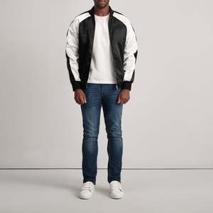 Clarke Vintage Black Varsity <b>Jacket</b> for Men Women Casual Hooded Zippered Closure PU Leather Embroidered Pattern XS 6XL Autumn - Product Image 4