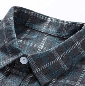 Gran oferta, camisas de franela a la moda para hombre, 100% algodón abotonado, peso pesado, sólido, transpirable, Primavera, antiarrugas - Product Image 5