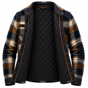 Blank Women's Winter Motorcycle <b>Flannel</b> Shirt Plaid Protective Riding <b>Jacket</b> Quilted Lining Double Pocket Biker Outdoor - Product Image 5