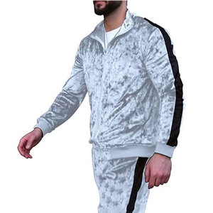 Ensemble de survêtement en velours imprimé uni décontracté pour homme, style personnalisé, hiver - Product Image 6