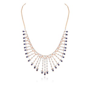 ชุดสร้อยคอเพชรหรูหราสำหรับผู้หญิง ทอง 18KT ประดับเพชรที่ได้รับการรับรองจาก IGI ผลิตในห้องปฏิบัติการ สีขาว เหลือง และโรสโกลด์ - Product Image 3