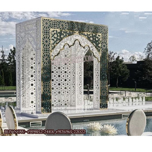 Decoración de Mandap Metálico para Bodas al Aire Libre Estilo Marroquí, Mandap Metálico Cortado con Láser para Bodas, Mandap de Boda Tallado en Jali de Diseño Exclusivo (Reino Unido) - Product Image 1