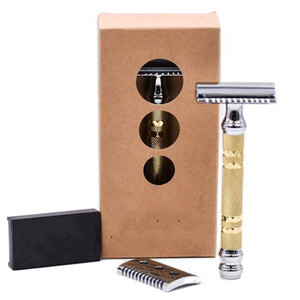 มีดโกนสเตนเลสขอบคู่แบบคลาสสิกปลอดภัยพร้อมด้วยมีดโกนแบบโครเมียมสำหรับโกนหนวด - Product Image 2