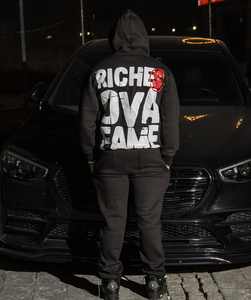 Conjunto de chándal personalizado con logotipo de alta calidad para hombre, conjunto de pantalones de chándal acampanados y Sudadera con capucha, conjunto de pantalones de chándal de algodón y sudadera con cremallera - Product Image 6