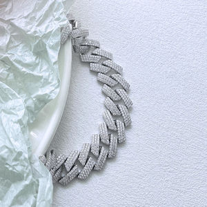 Hip hop jewelry Iced 16MM Cuban Link 925 Silver Rose Gold Plated <b>Diamond</b> Tester Moissanite Bling Cuban Bracelet for <b>Men</b> Women - Product Image 1