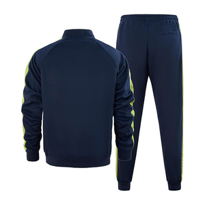 Conjunto deportivo para hombre, poliéster, cierre de cremallera, transpirable, ligero, para gimnasio, jogging, informal, chaqueta deportiva - Product Image 3
