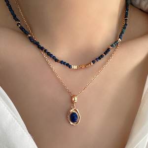 Collier pendentif Lapis Lazuli artisanal bijoux en argent sterling avec options de chaîne cadeau pour elle - Product Image 4