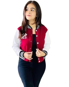 2025 chaquetas universitarias recortadas con logotipo personalizado de la mejor calidad para mujer, abrigo de invierno corto de manga larga, personalización de tarifa al por mayor - Product Image 1