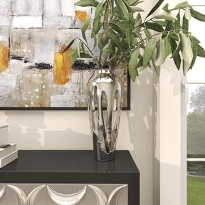 Vase à fleurs en métal de conception fondante unique moderne Jardinières décoratives de table complexes et détaillées pour bureau à domicile ou événement - Product Image 6