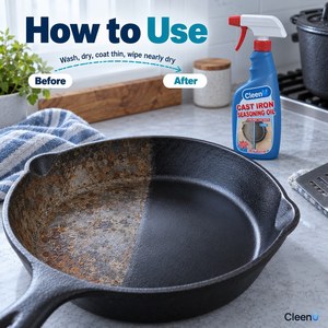 Spray Olio per Condimento in Ghisa 200ml, Oli Vegetali Alimentari, Cera d'Api, Olio per Ghisa per Padelle, Pentole Olandesi, Griglie, Acciaio al Carbonio, OEM - Product Image 4