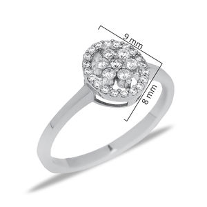 CZ Pierre Forme Ronde Fleur Conception Cluster Bague En Argent Sterling 925 Fabriqué À La Main En Gros Bijoux - Product Image 2