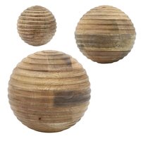 Boule en bois de Paulownia non finie de 7 cm, faite à la main, style Art Déco, décoration murale de luxe pour salon, ferme ou bureau