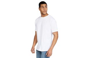 เสื้อยืดผ้าโพลีเอสเตอร์สวมใส่สบายสำหรับผู้ชายสีขาวดีไซน์ไม่เหมือนใคร - Product Image 2