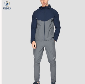Ensemble de survêtement pour homme INDEX APPAREL, color-block, manches longues, fermeture éclair, respirant, style sportif, pour l'automne - Product Image 1