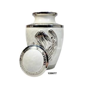 Pearl White Large Brass Praying Angel Funeral Cremation Urn for Human Ashes With Custom Engraving Urn Free <b>Velvet</b> <b>Bag</b> - Product Image 1