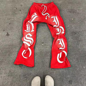 Pantalon de survêtement décontracté en coton premium, design personnalisé, vintage, luxe, effet vieilli, poids lourd, fermeture à cordon, écologique - Product Image 1