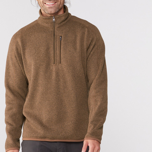 Suéteres de lana de invierno personalizados Suéteres de lana transpirables más vendidos para hombres Suéteres de lana con cremallera de cuarto - Product Image 2