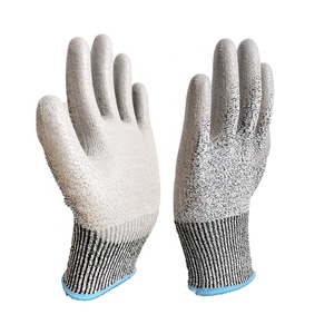Gants de sécurité de travail en nylon HPPE noir durable 13G XL, gants de travail en PU, gants résistants aux coupures niveau 5 - Product Image 6